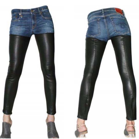 leather chap jeans